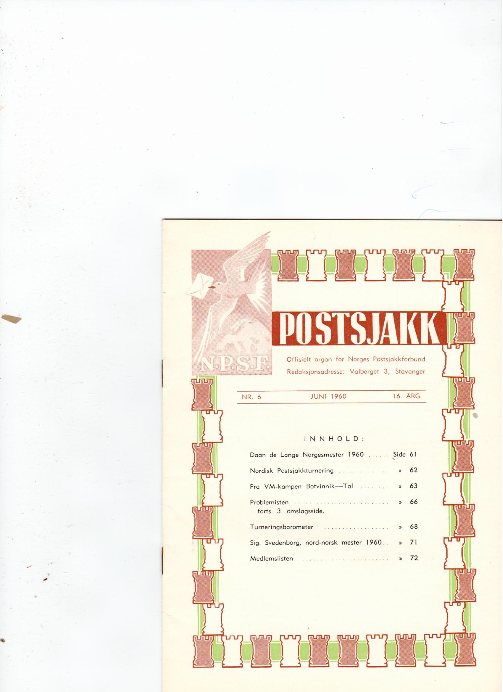 POSTSJAKK / 1960 vol 16, no 6
